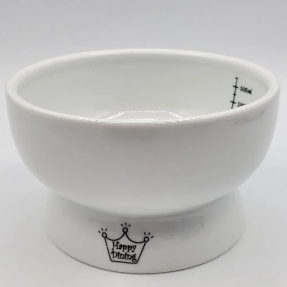 Neco Ichi Raised Cat Water Bowl, Cat, Ceramic, Paw Prints and Cat Silhouette